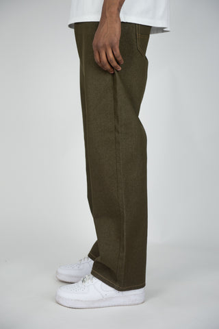 641 Relaxed Fit Raw Denim Jeans - Raw Olive