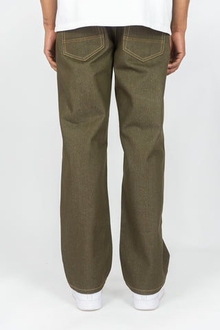 641 Relaxed Fit Raw Denim Jeans - Raw Olive