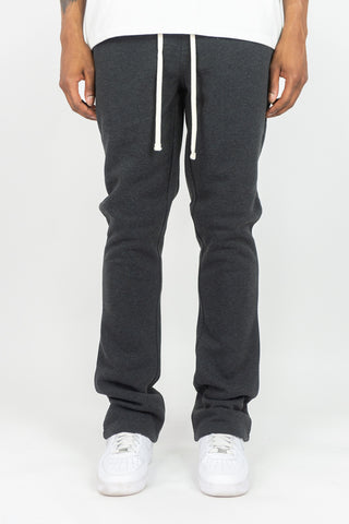 Fleece Stacked Sweatpants - Charcoal