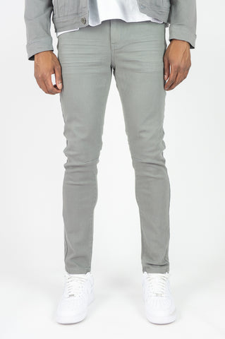 621 Color Twill Skinny Pants - Grey