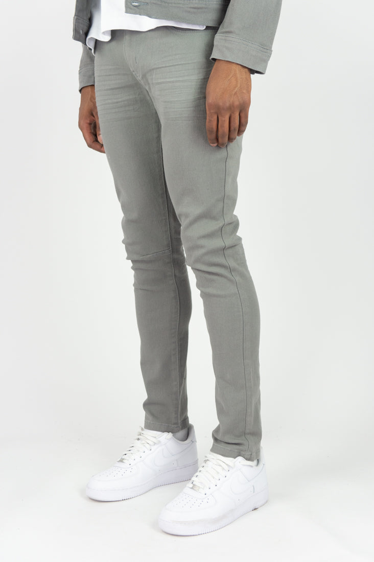 621 Color Twill Skinny Pants - Grey