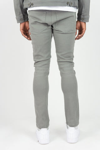 621 Color Twill Skinny Pants - Grey