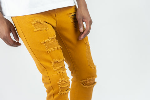 620 Color Twill Ripped Skinny Pants - Timber