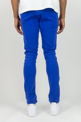 620 Color Twill Ripped Skinny Pants - Royal