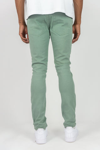 620 Color Twill Ripped Skinny Pants - Lt. Army