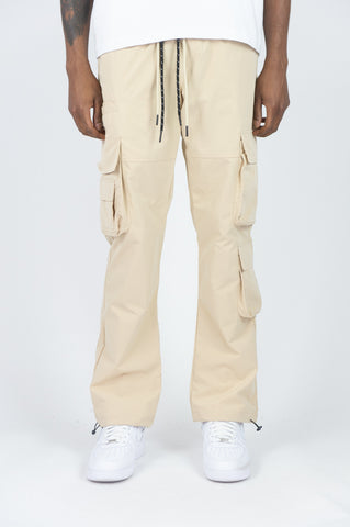 459R Double Cords Nylon Cargo Pants - Khaki