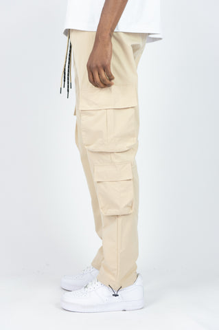 459R Double Cords Nylon Cargo Pants - Khaki