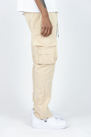 459R Double Cords Nylon Cargo Pants - Khaki