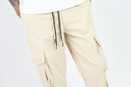 459R Double Cords Nylon Cargo Pants - Khaki