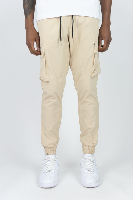 451R Solid Nylon Cargo Pants - Khaki