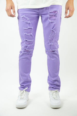 Color Twill Pants - Lavender - Rebel Minds