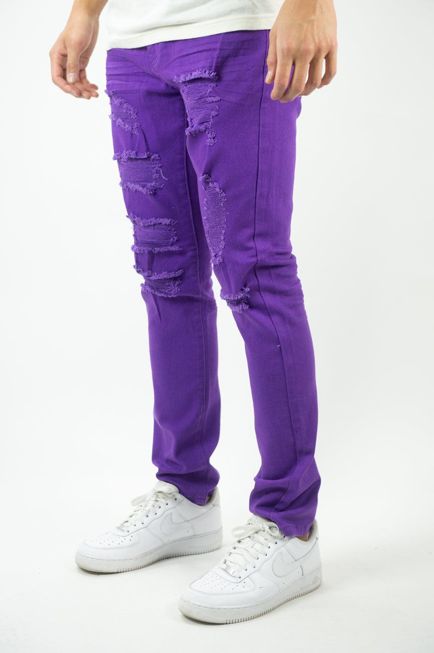 Color Twill Pants - Purple - Rebel Minds