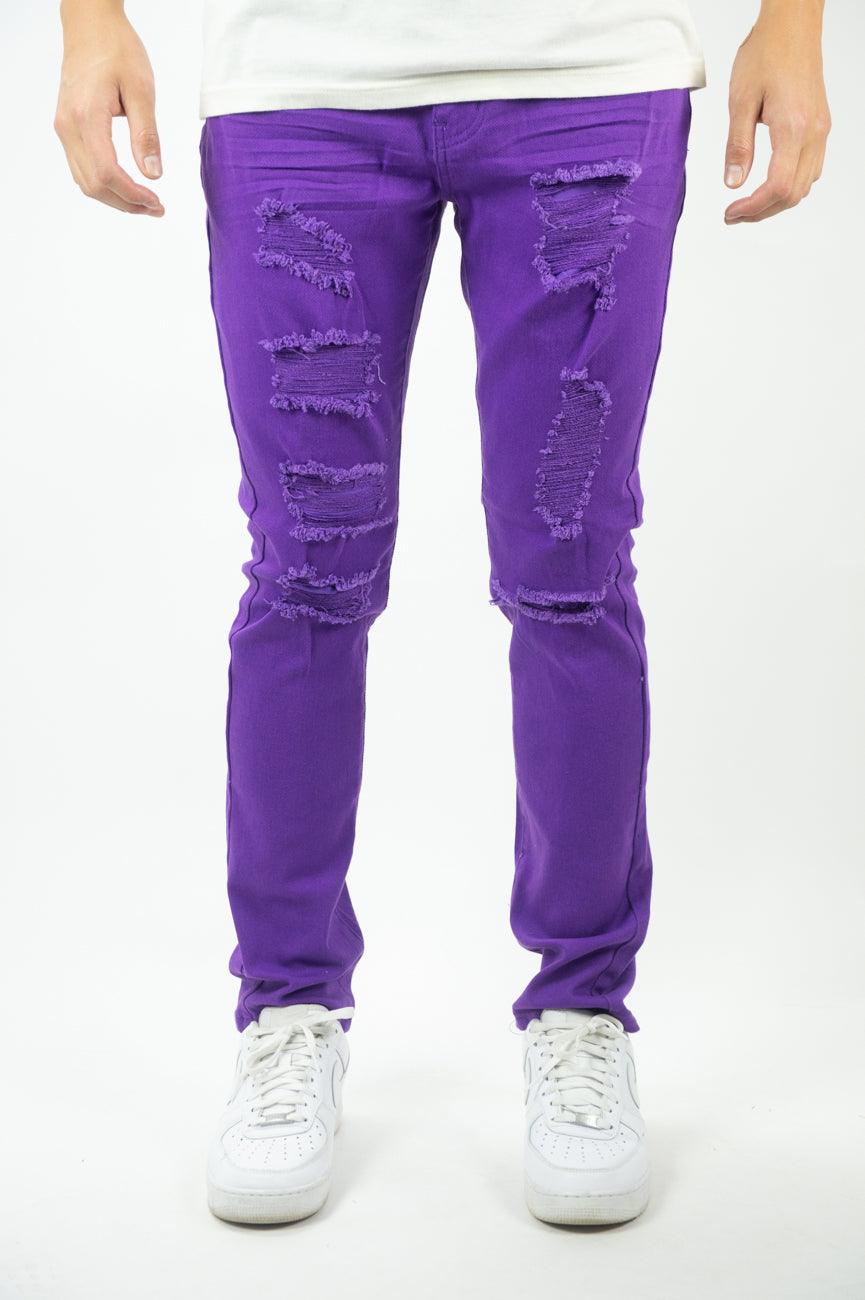 Color Twill Pants - Purple - Rebel Minds