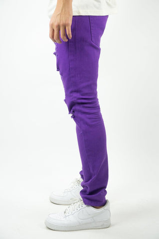 Color Twill Pants - Purple - Rebel Minds