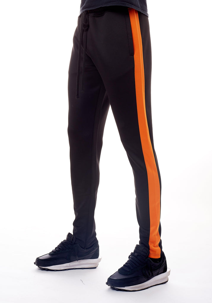 Black Orange Track Pants - Men's Joggers Rebel Minds