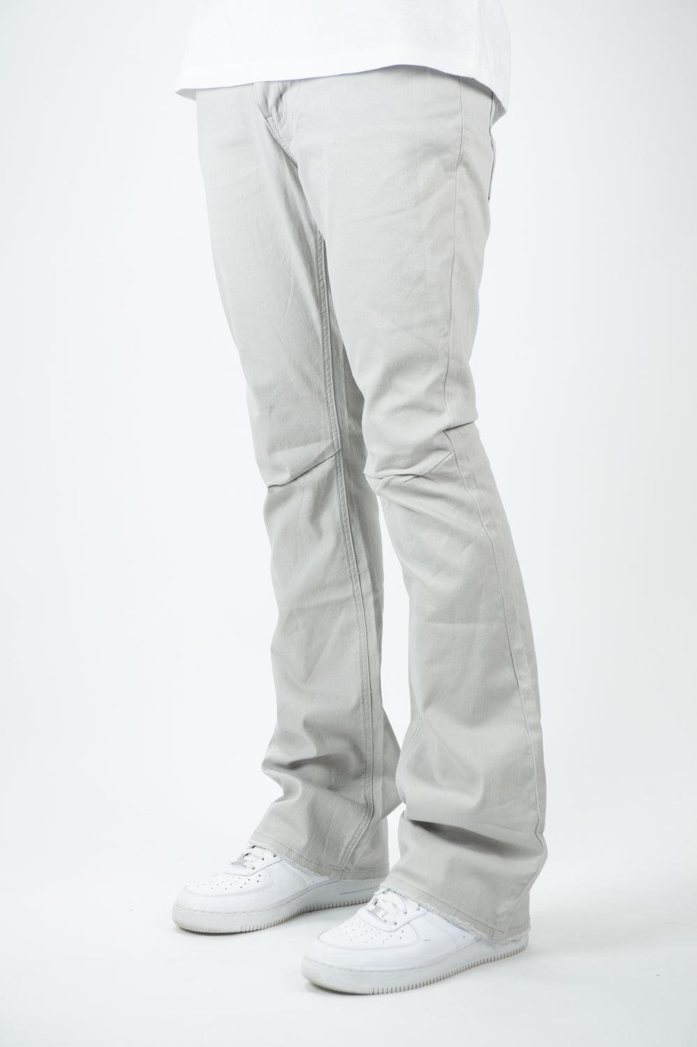 Twill Stacked Pants - Lt Grey - Rebel Minds