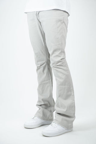 Twill Stacked Pants - Lt Grey - Rebel Minds