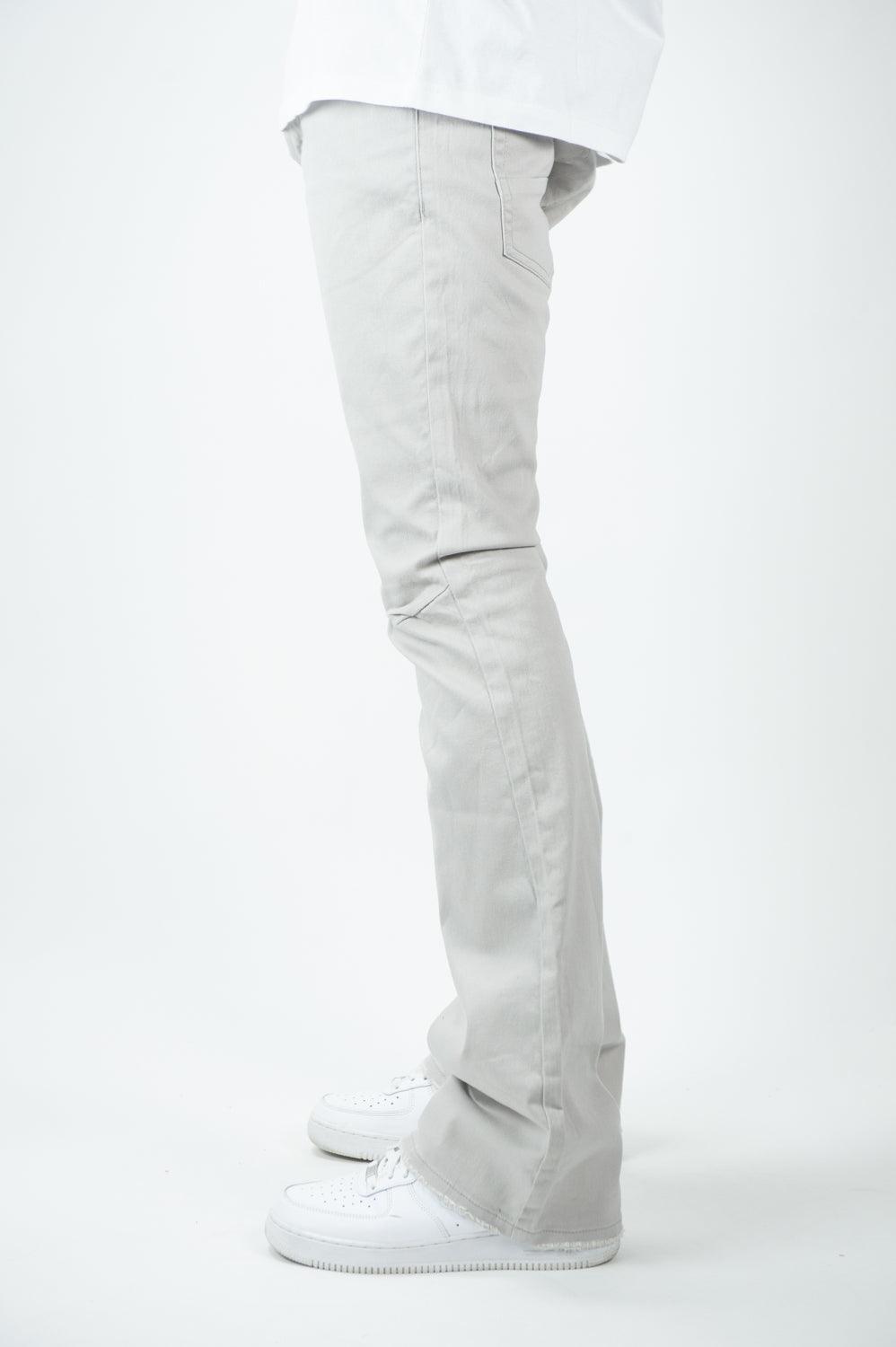 Twill Stacked Pants - Lt Grey - Rebel Minds