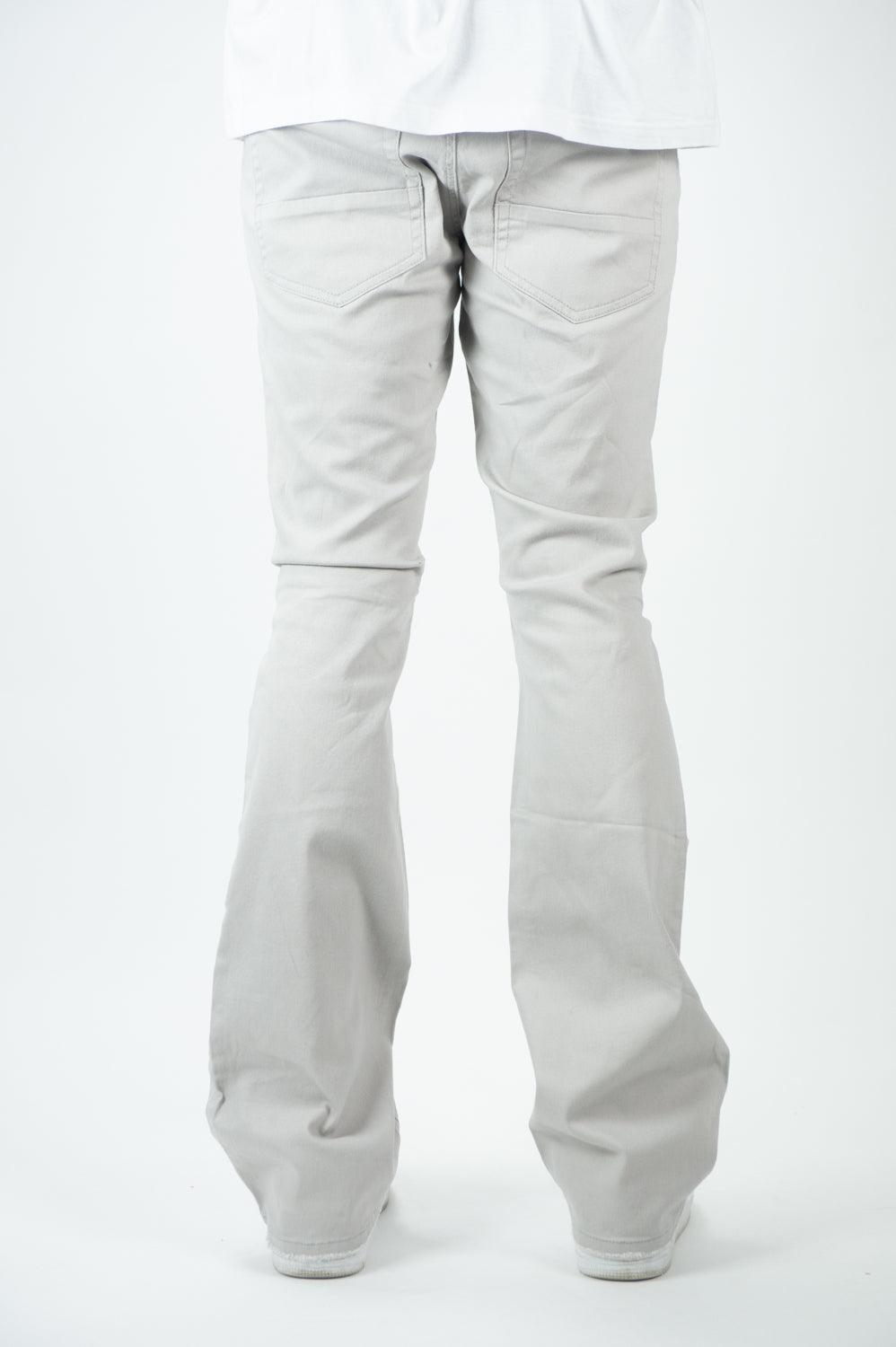 Twill Stacked Pants - Lt Grey - Rebel Minds