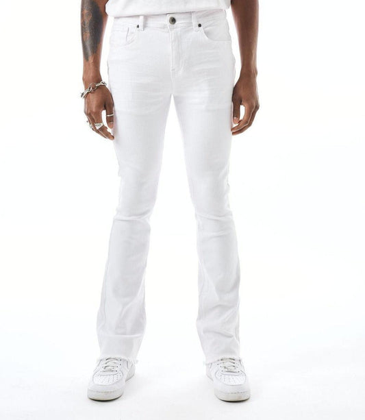 Twill Stacked Pants - White - Rebel Minds